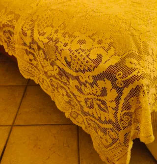 Manta antigua de filet años 50 / 60