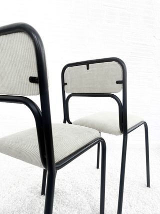 SILLAS BAUHAUS CORDUROY BLANCO. ITALY 70s