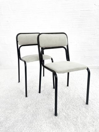 SILLAS BAUHAUS CORDUROY BLANCO. ITALY 70s