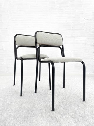 SILLAS BAUHAUS CORDUROY BLANCO. ITALY 70s