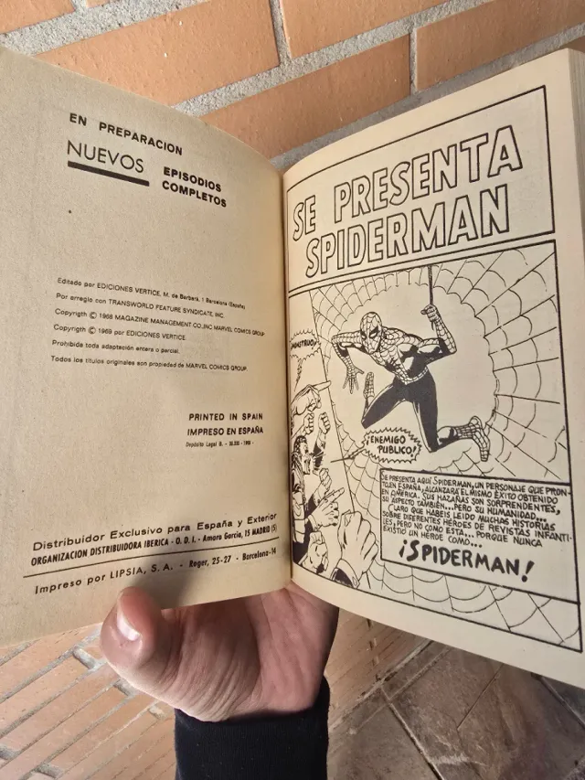Comic Spiderman primera aparición Ed Vértice