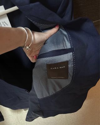 Chaqueta Zara Talla 50 Azul Marino Nueva