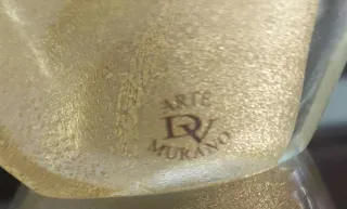 Cigno in Cristallo di Murano Oro Polvere Autentico