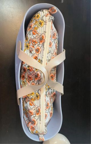 Bolso O bag azul y beige