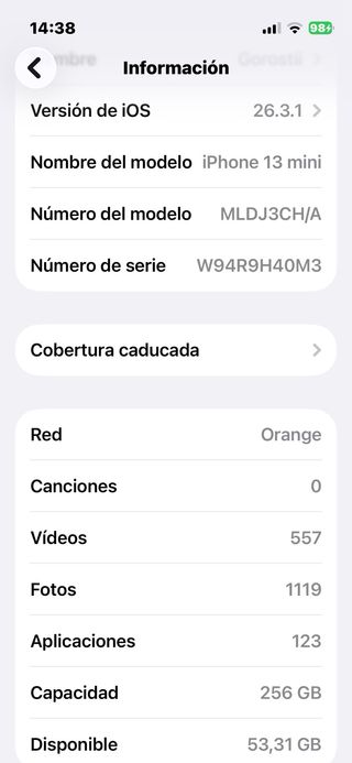 iPhone 13 mini 256GB Plata