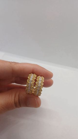 Pendientes Aro Bañados en Oro con Circonita