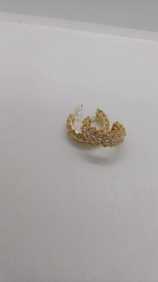 Pendientes Aro Bañados en Oro con Circonita