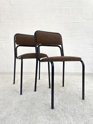 SILLAS BAUHAUS CORDUROY "BROWNIE". ITALY 70s