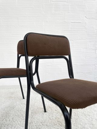 SILLAS BAUHAUS CORDUROY "BROWNIE". ITALY 70s