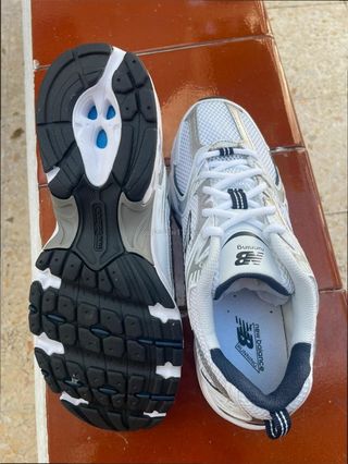 New Balance 530 Talla 40 Blanco/Plata/Azul