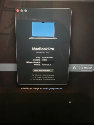 MacBook Pro 16 M2 Pro 16GB 512GB SSD