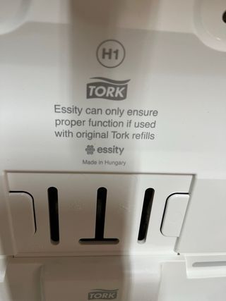 Dispensador Tork Blanco y Transparente