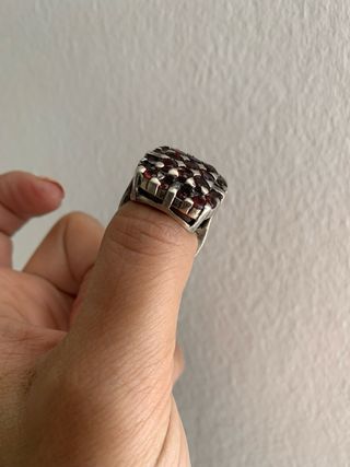 Anello Argento 925 con Granati Rossi