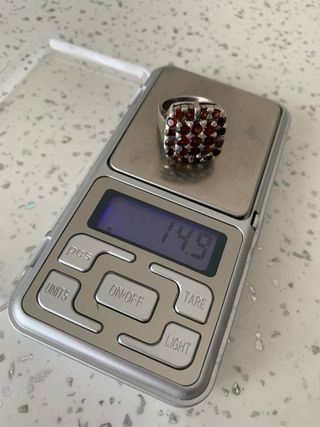 Anello Argento 925 con Granati Rossi