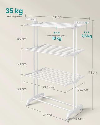 SONGMICS Tendedero Plegable de 4 Niveles, con R...