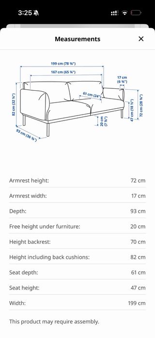 Sofá IKEA gris tela