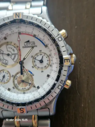 Reloj Lotus Cronógrafo Vintage Dorado/Plateado