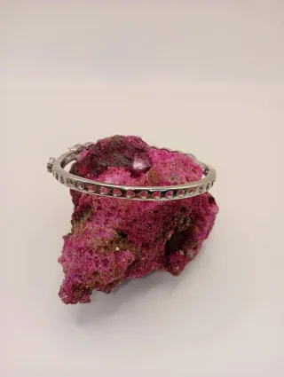 Pulsera rígida turmalina negra y plata