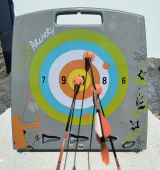 Dianas, arco y flechas