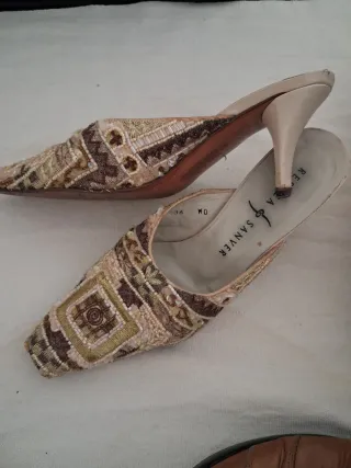 Zapatos REBECA SANVER Talla 36 Beige y Dorado
