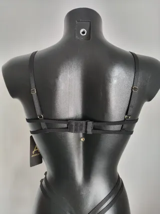 Body con apertura, nero, taglia unica