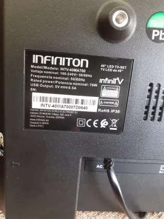Televisor Infiniton Negro