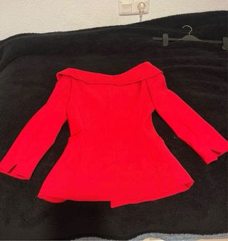 Blusa Zara Escote Barco Roja