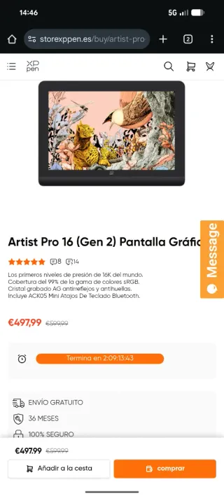 XPEN Artist Pro 16 Gen 2 Tableta Gráfica