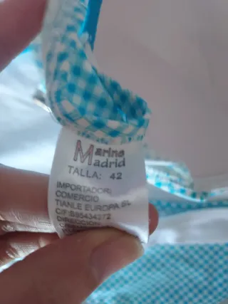 Bikini cuadros azul y blanco T.42