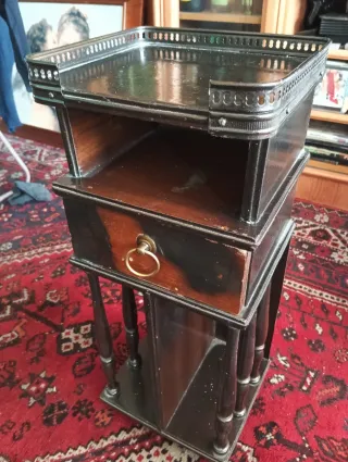 Mesita auxiliar madera y metal