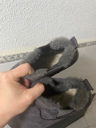 Botines Chelsea grises calentitos borrego