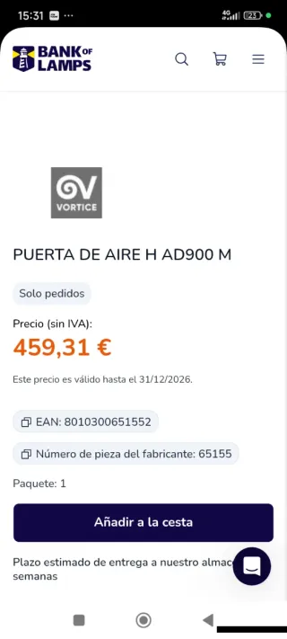 Cortina de aire VÓRTICE AIR DOOR Y AF900