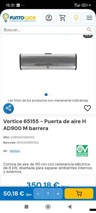 Cortina de aire VÓRTICE AIR DOOR Y AF900