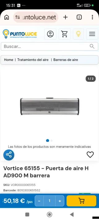 Cortina de aire VÓRTICE AIR DOOR Y AF900