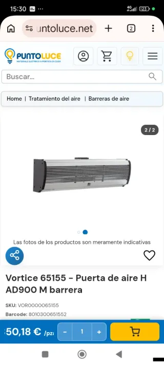 Cortina de aire VÓRTICE AIR DOOR Y AF900