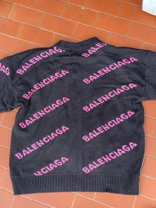 Maglione Balenciaga Nero Rosa Taglia XL