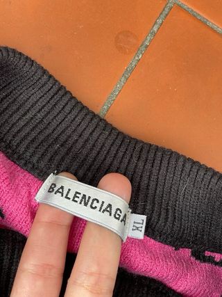 Maglione Balenciaga Nero Rosa Taglia XL
