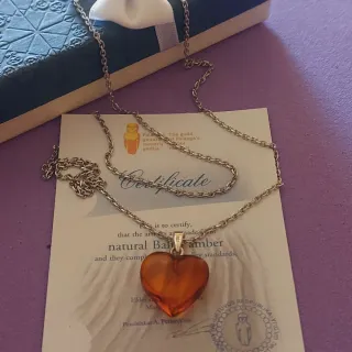 Collar Plata925 Colgante Ámbar Báltico Certificado