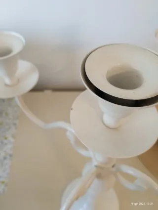 Candelabro bianco 5 bracci