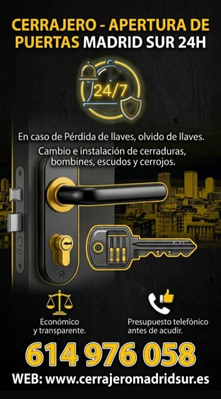 Cerrajero Valdemoro 24h. Cerrajero Madrid Sur