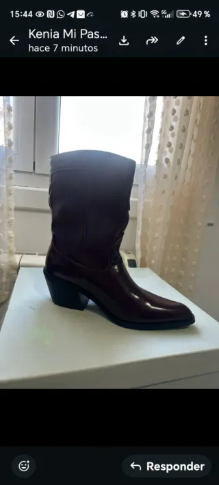Botas de cuero burdeos talla 37