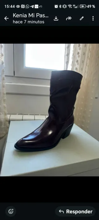 Botas de cuero burdeos talla 37