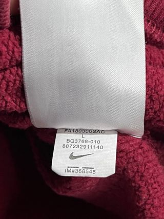 Sudadera Supreme x Nike Burgundy Talla L
