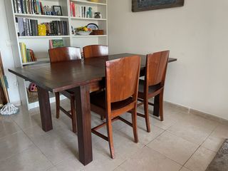 Mesa comedor madera maciza extensible