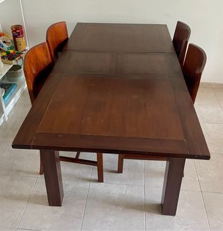 Mesa comedor madera maciza extensible
