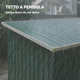 Casetta da Giardino in Acciaio 272 x 134 cm con Po