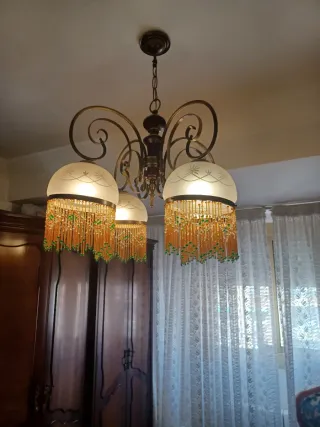 Juego de 2 lámparas de mesa y lámpara de techo