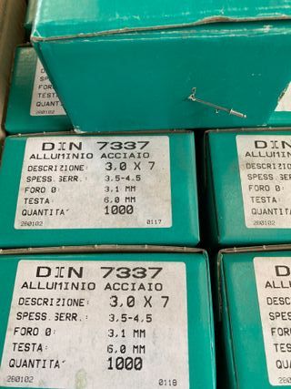 Rivetti 3x7 mm Acciaio/Alluminio DIN 7337