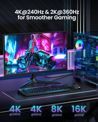 Silkland 50CM Cable DisplayPort 2.1 [DP a DP], Cer