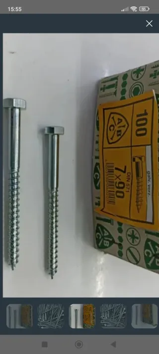 Tornillos Barraquero 7x90 (100 uds)